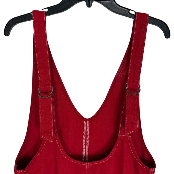 We The Free Red High Roller Cotton Utility Overalls Jumpsuit XS - Picture 5 of 11